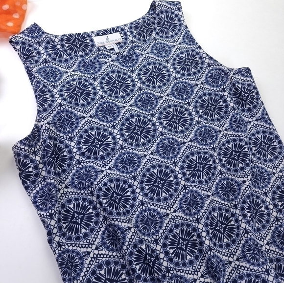 Jude Connally Blue Off-White Patterned Dress Sz S - Picture 4 of 10